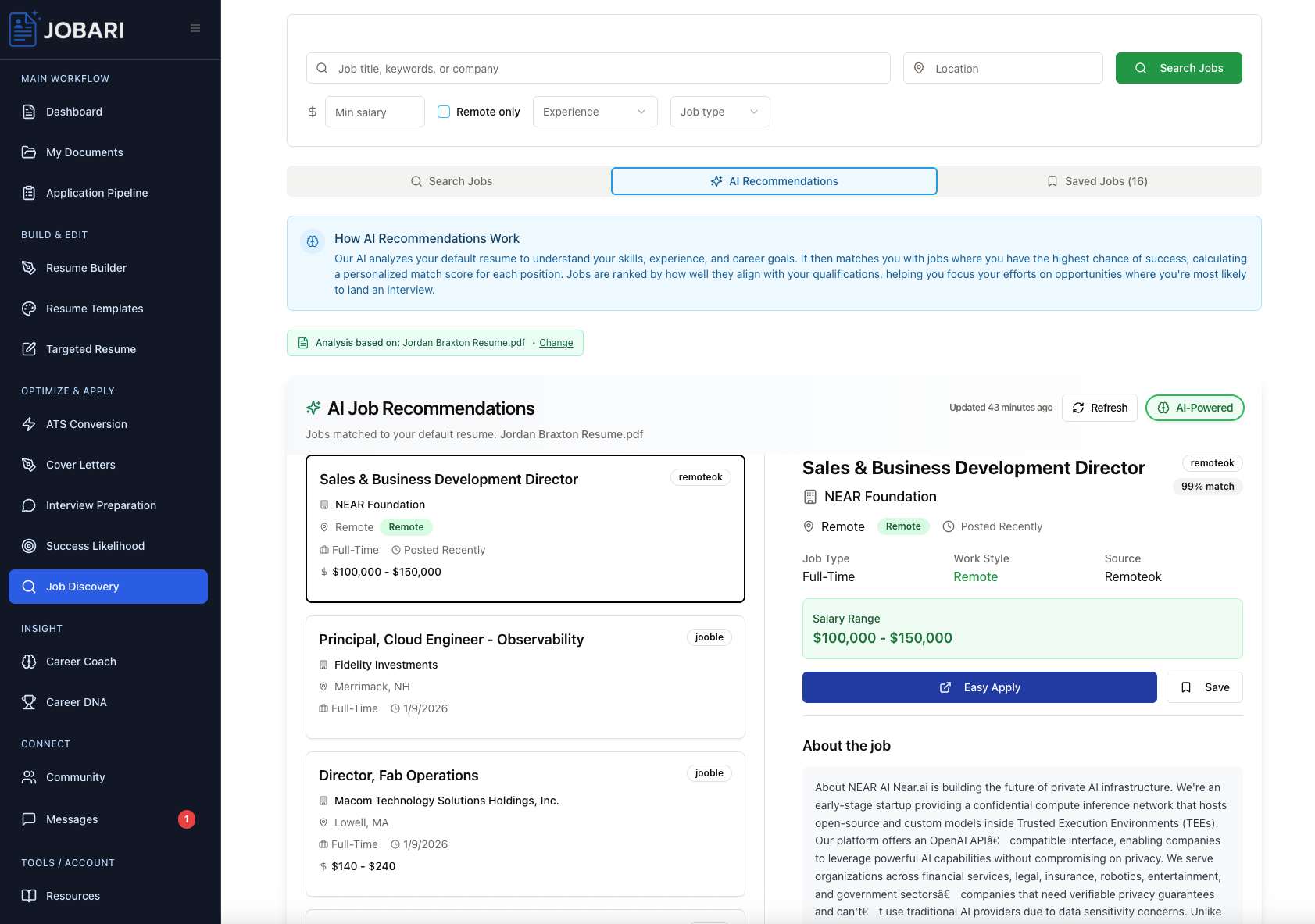 Jobari - Tools for a Smarter Job Search gallery image