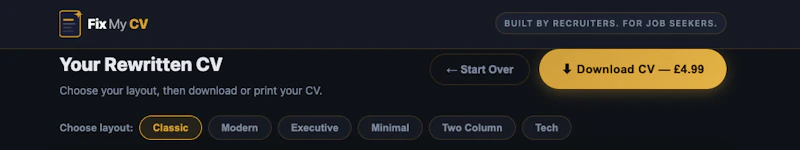 FixMyCV.co screenshot 3