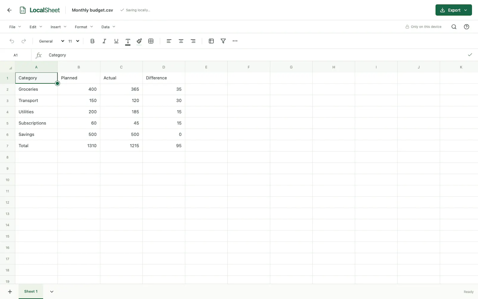 LocalSheet screenshot 3