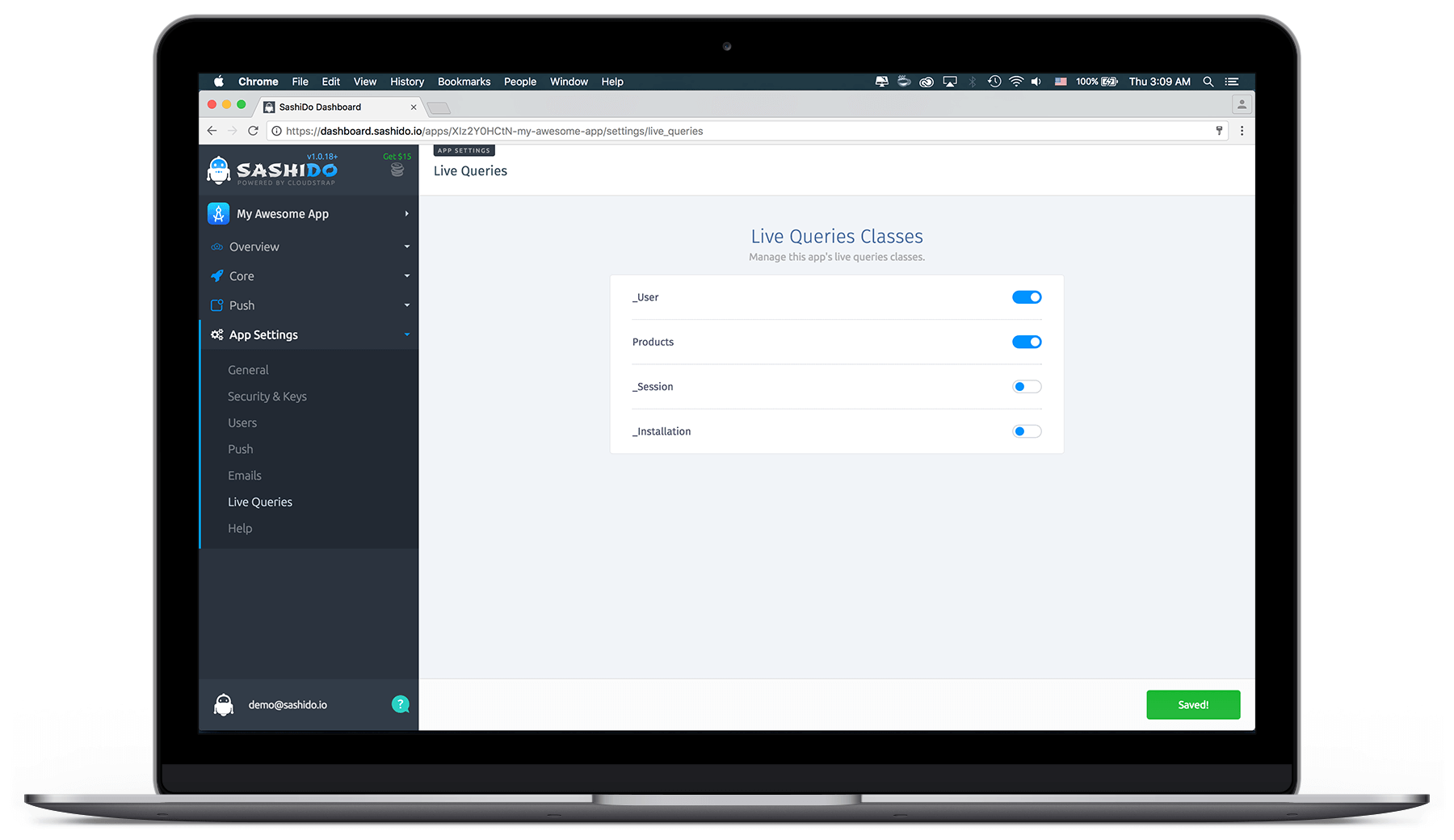 SashiDo gallery image
