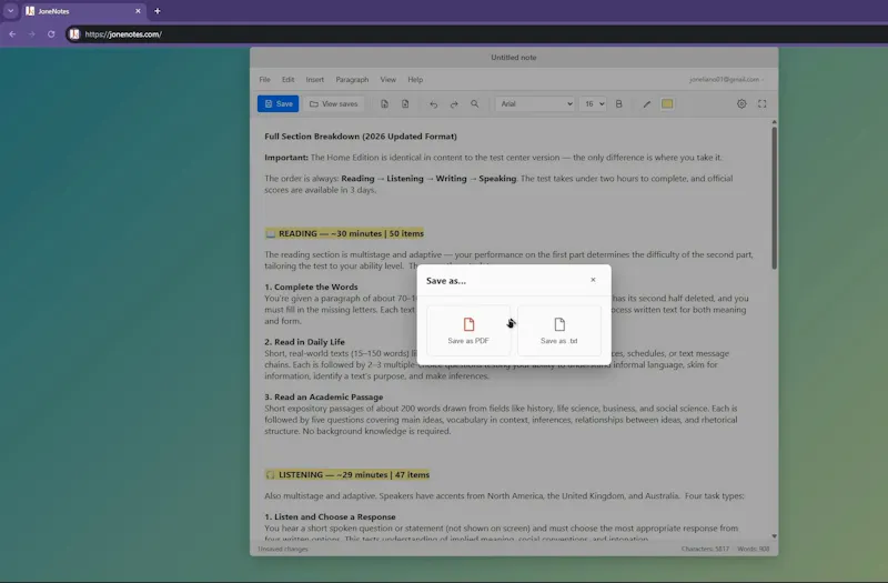 JoneNotes screenshot 2