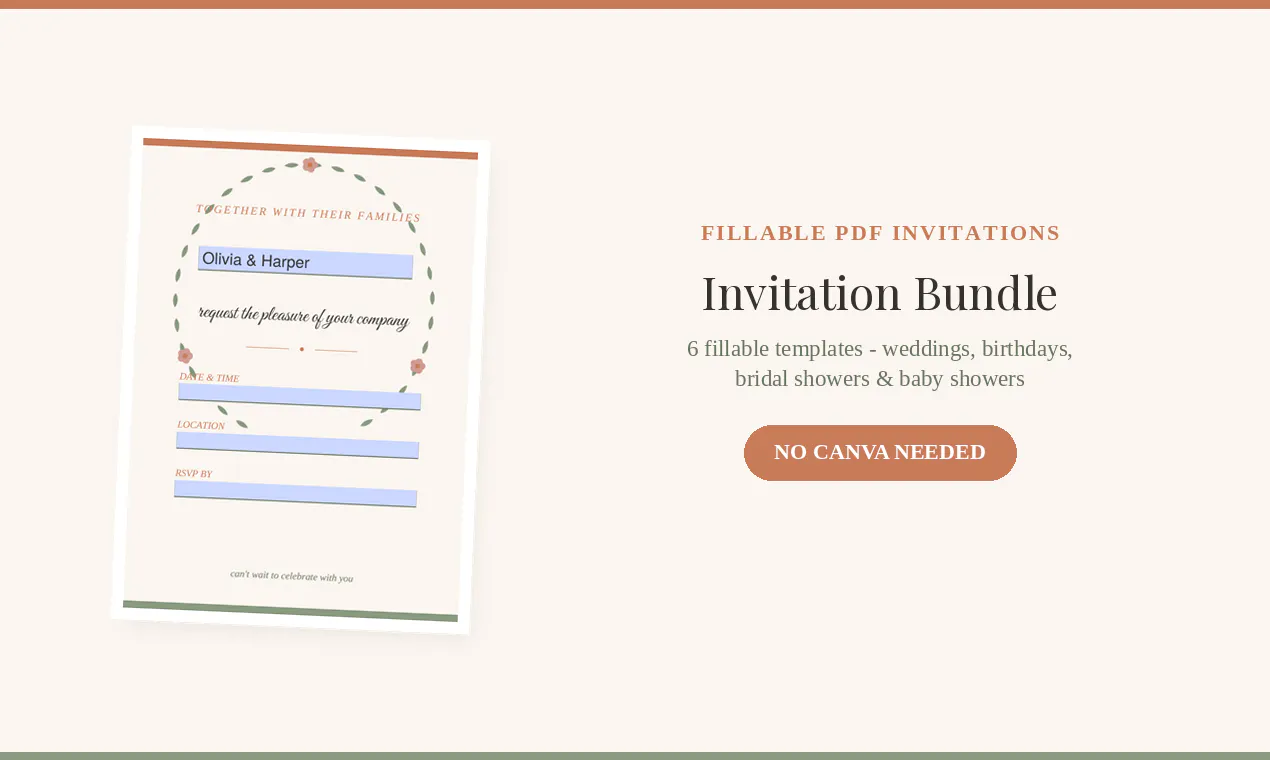 Invitation Bundle — Fillable PDF  gallery image