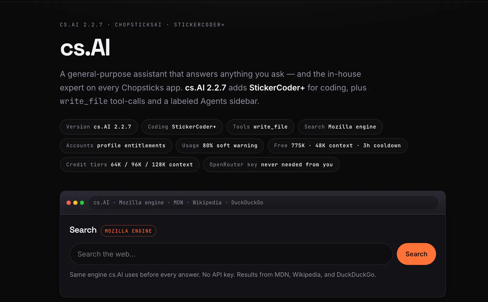 cs.AI (ChopsticksAI) screenshot 1