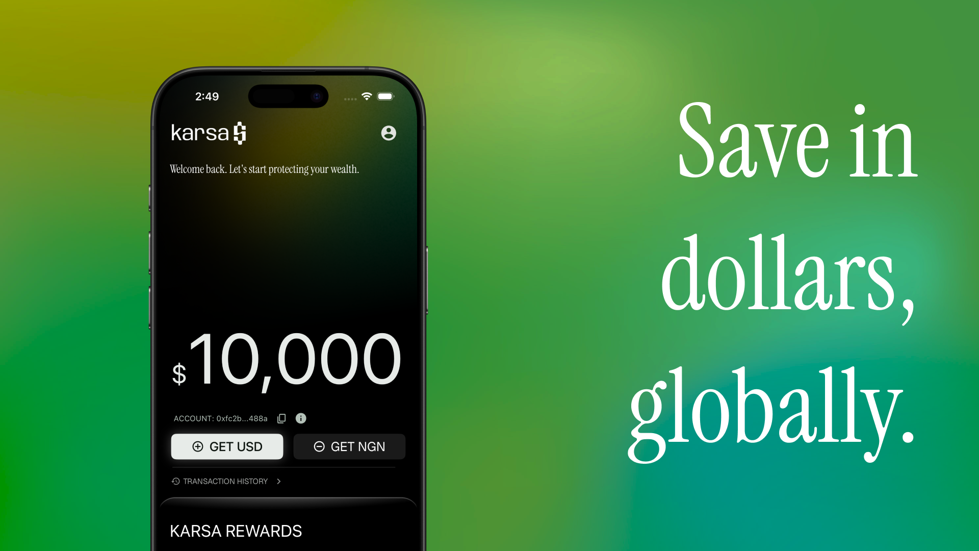 Karsa - Ottieni un conto bancario virtuale di risparmio/spesa dollari a livello globale media 2