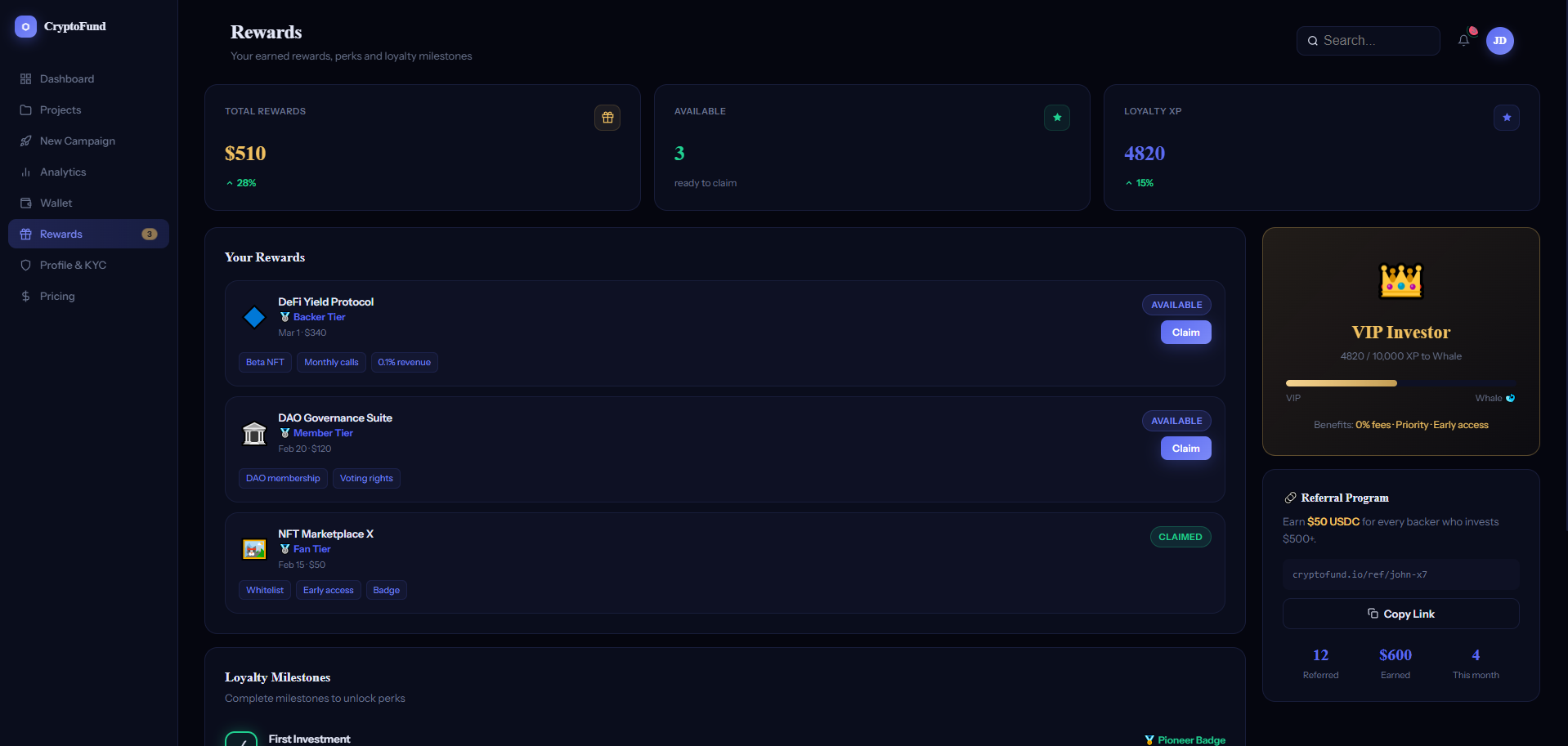 FundChain - Screenshot 5 showing product features and functionality