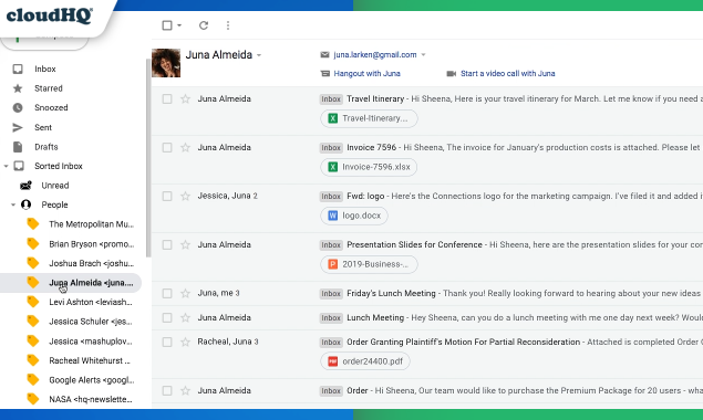 Sort Gmail Inbox by cloudHQ gallery image