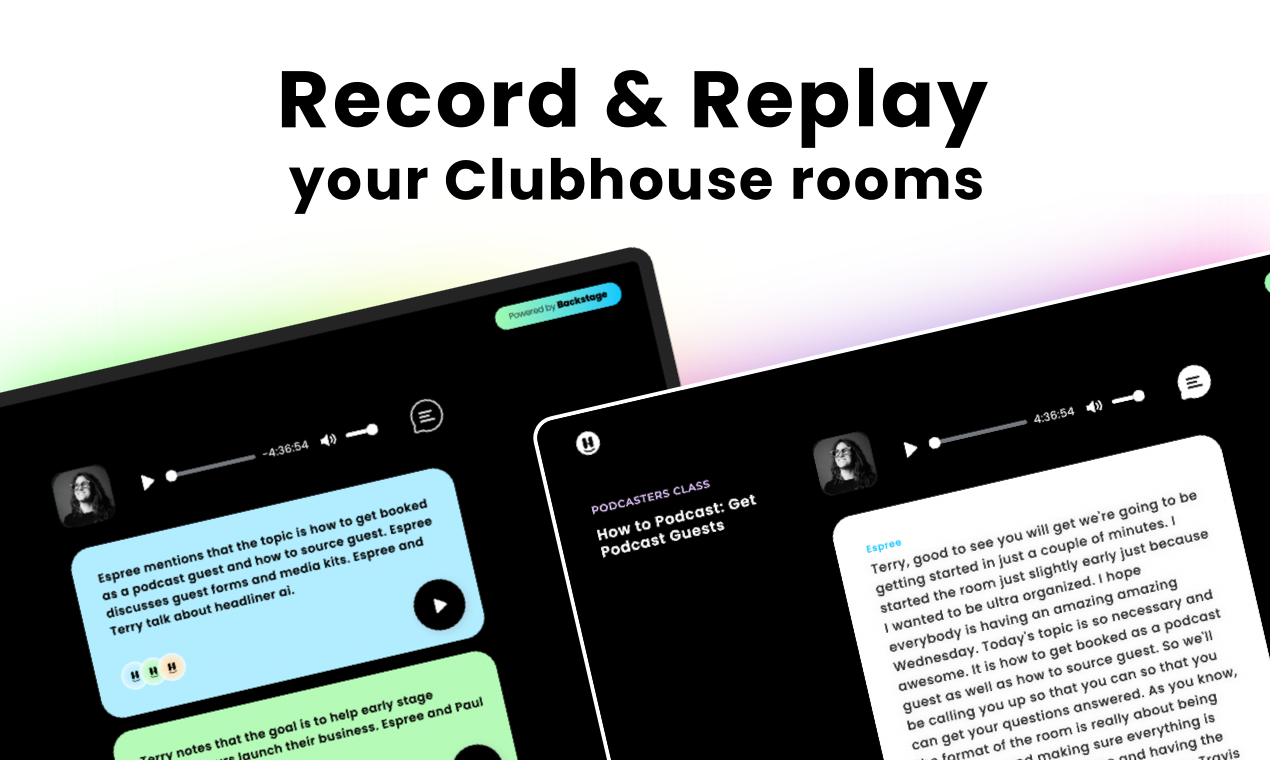 Backstage for Clubhouse gallery image