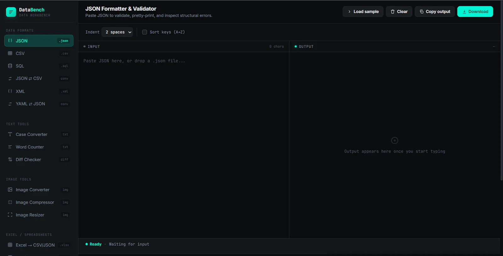 DataBench Free Online Formatter, Cleaner screenshot 1