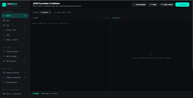 DataBench Free Online Formatter, Cleaner screenshot 1