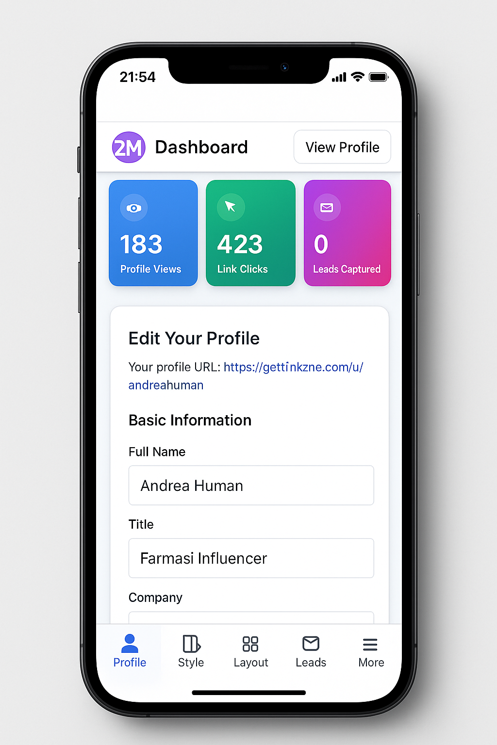 GetLink2Me - Screenshot 3 showing product features and functionality