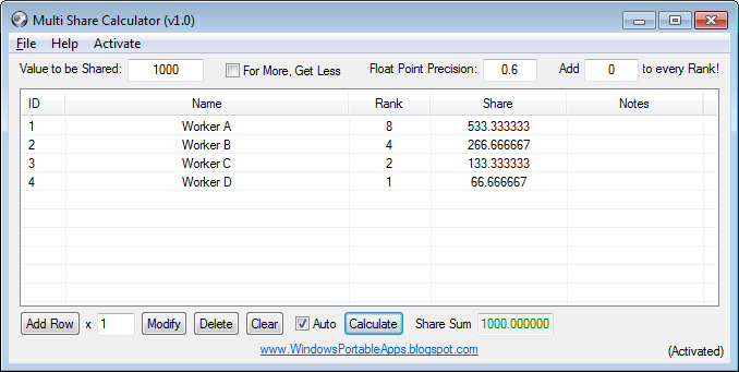 Multi Share Calculator