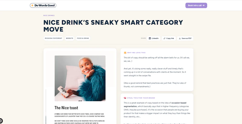 Free copywriting swipe file screenshot 3