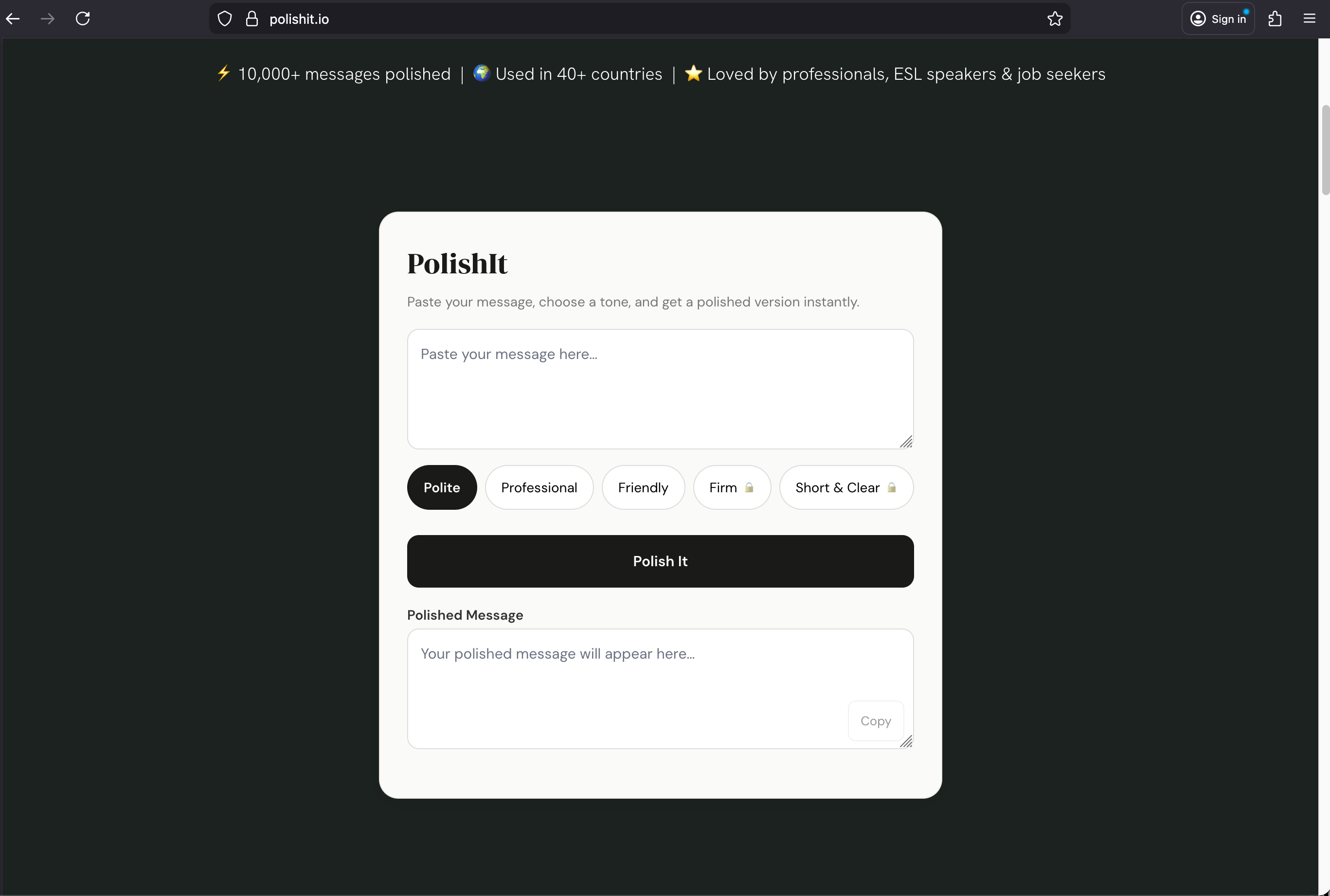 PolishIt - Screenshot 2 showing product features and functionality