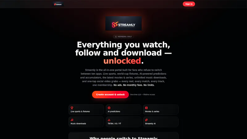 Streamly — Unlock Everything. One Place. screenshot 1