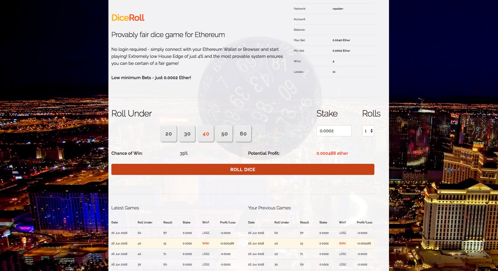 diceroll.app - Crypto Ethereum Dice Roll Game media 1
