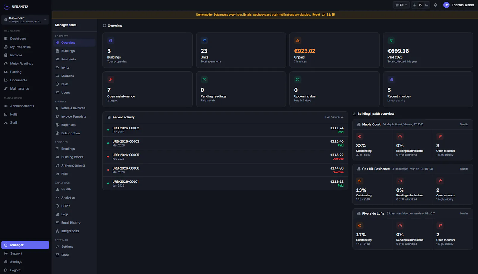 Urbaneta — Property Management Platform screenshot 2