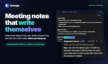 Vantage — meeting notes gallery image