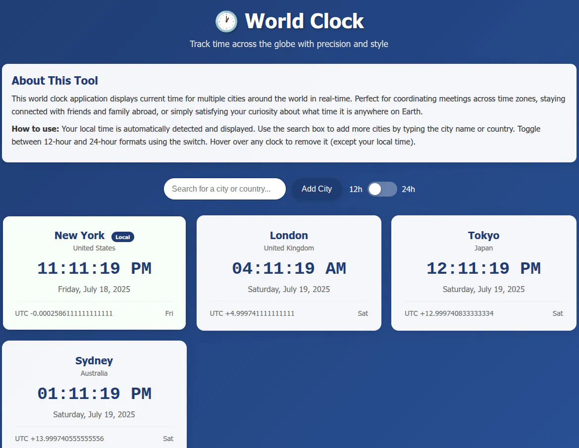FreeWWW World Clock gallery image