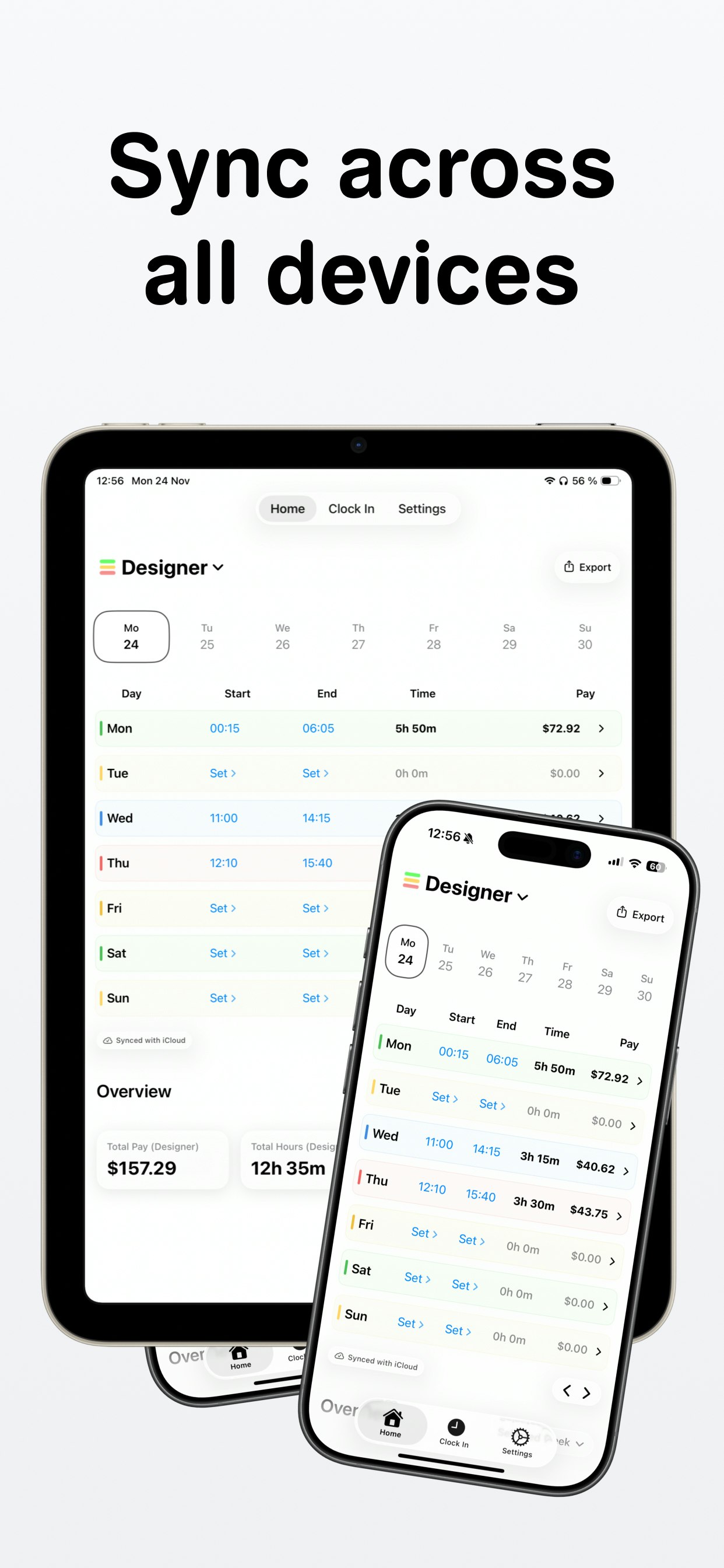 Hours Tracker - Screenshot 5 showing product features and functionality