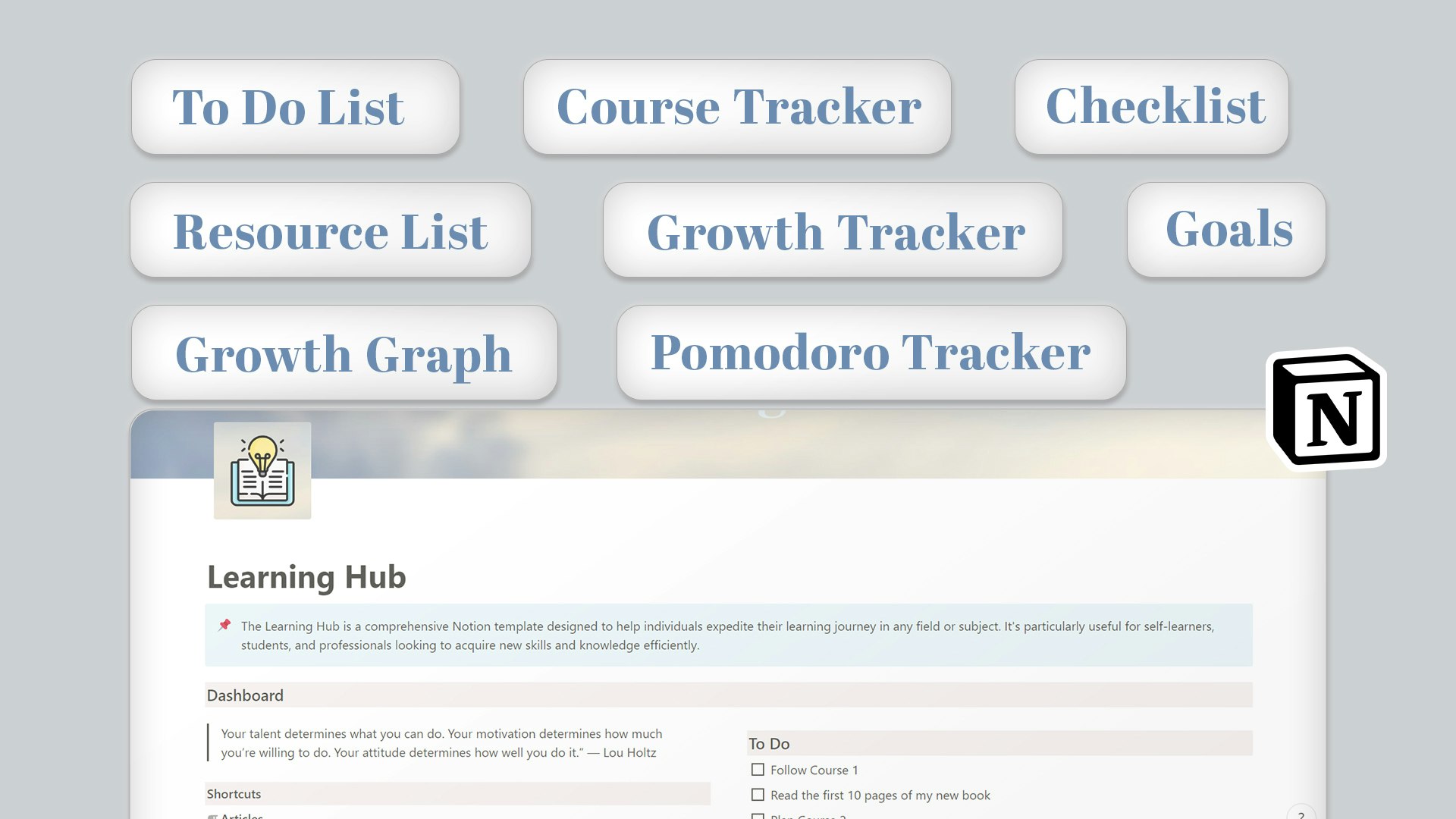 Learning Hub Notion Template gallery image