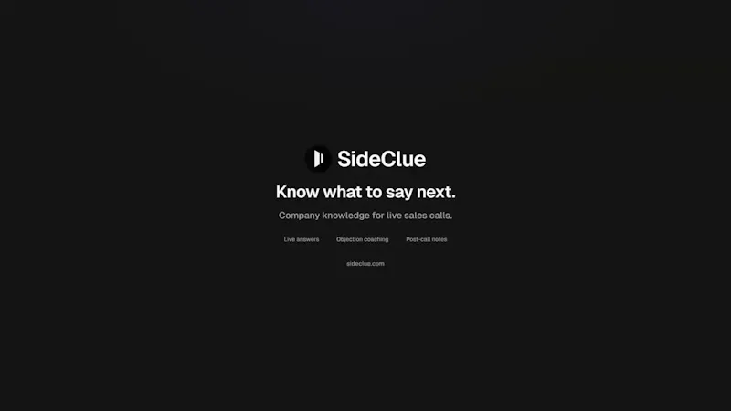SideClue screenshot 1 (video preview)