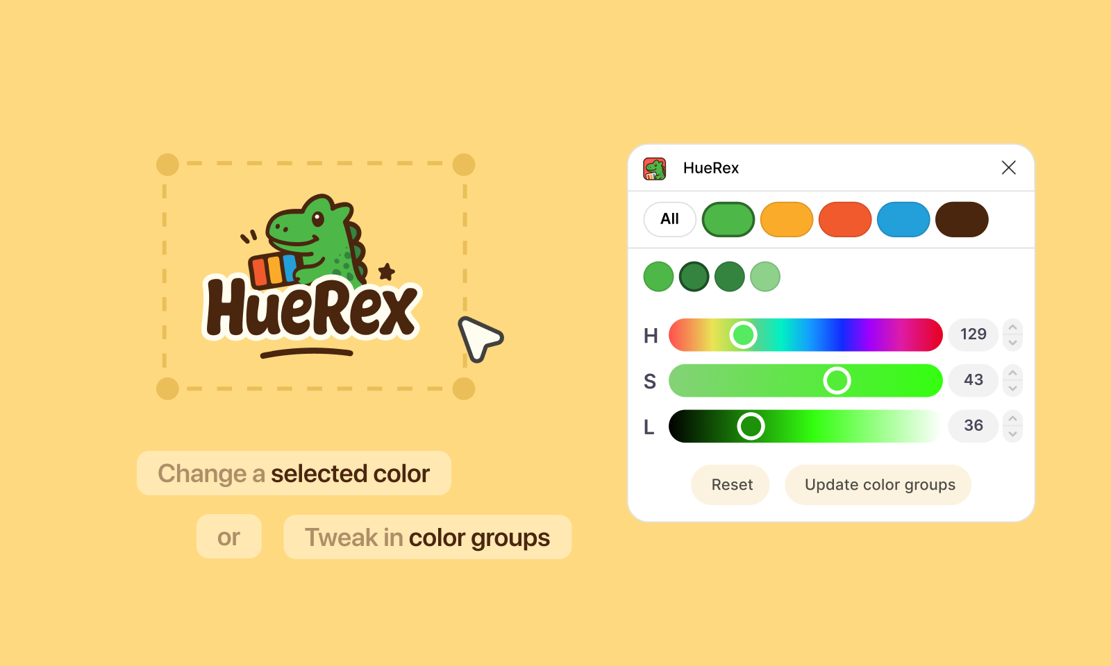 Mídia 1 de Huerex - Um plug -in da figma que permite editar cores a granel.