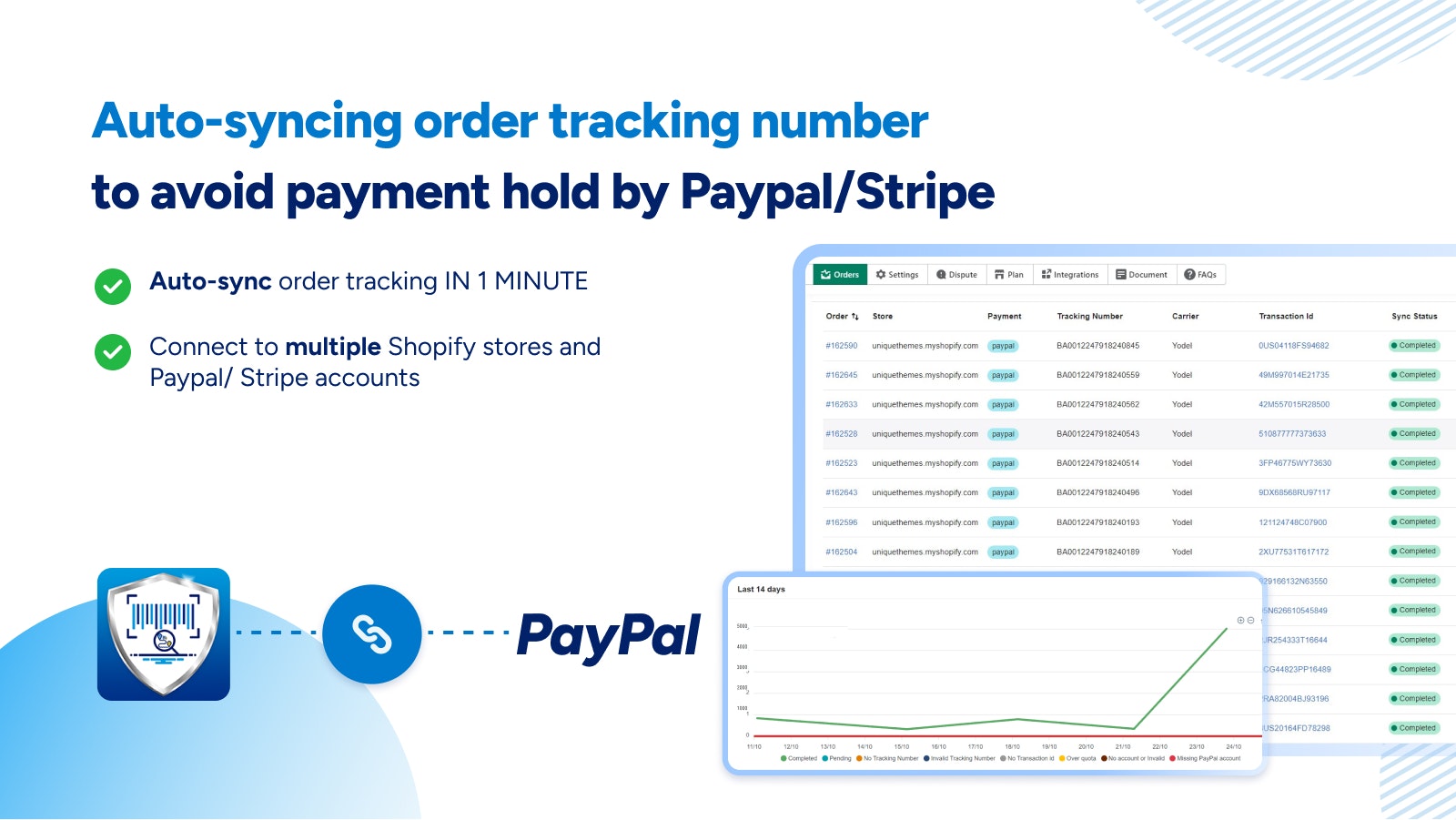 Synctrack PayPal Tracking Sync - Auto-sync PayPal Tracking Info & Stripe. media 1