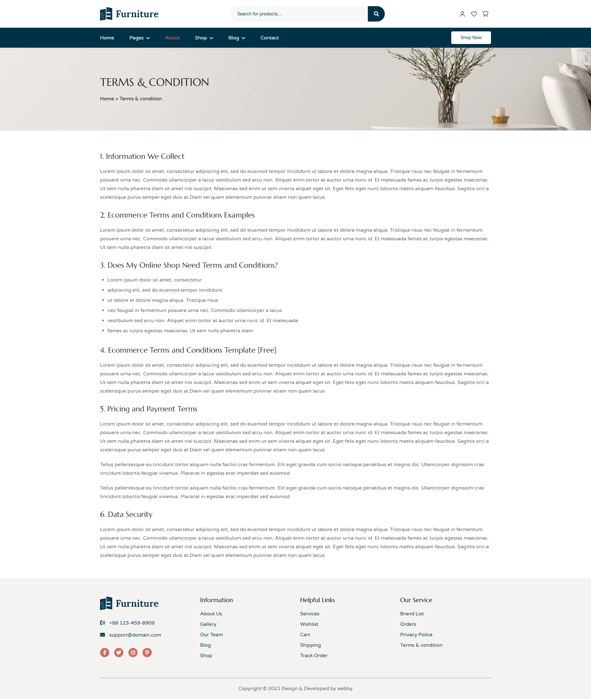 Plantilla de sitio web de comercio electrónico de muebles - Plantilla de sitio web de comercio electrónico de muebles modernos media 7