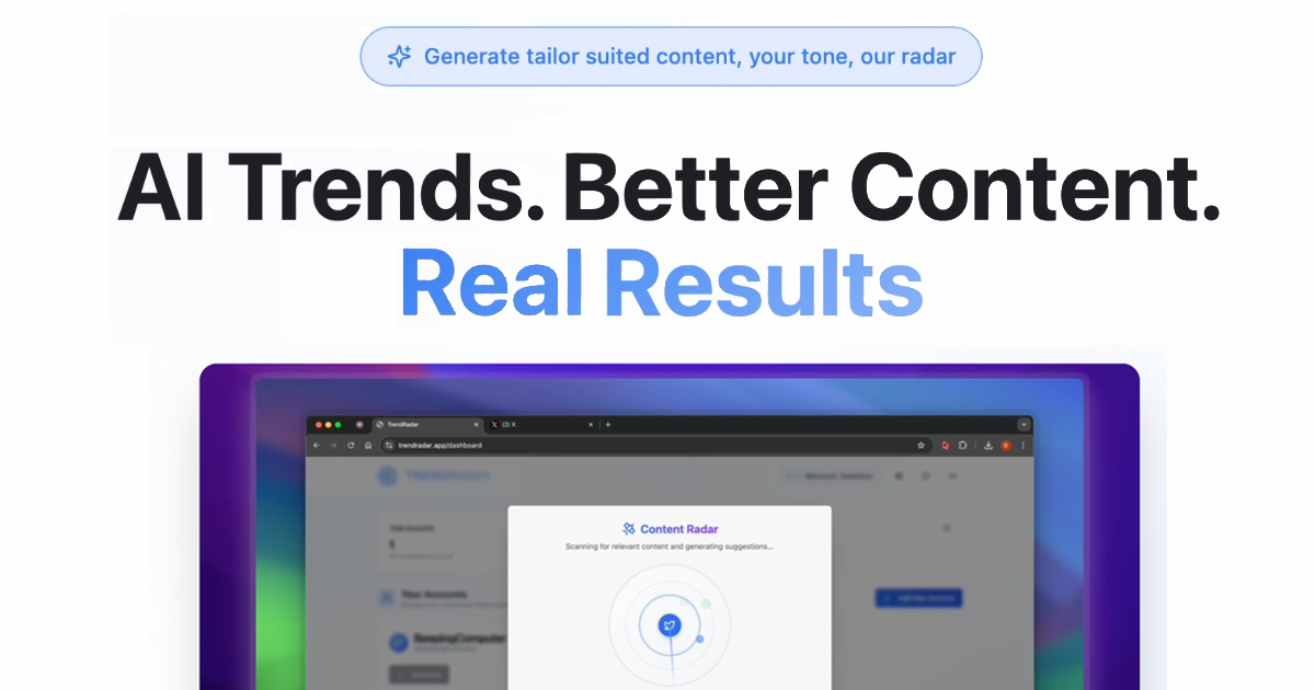 Trend Radar - Main product screenshot demonstrating key features and user interface