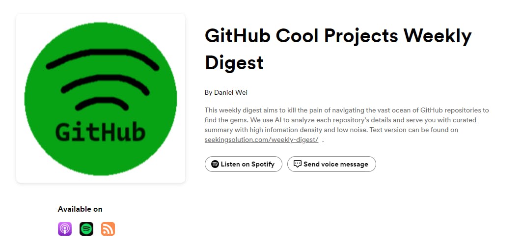 GitHub Cool Projects Weekly Podcast media 1