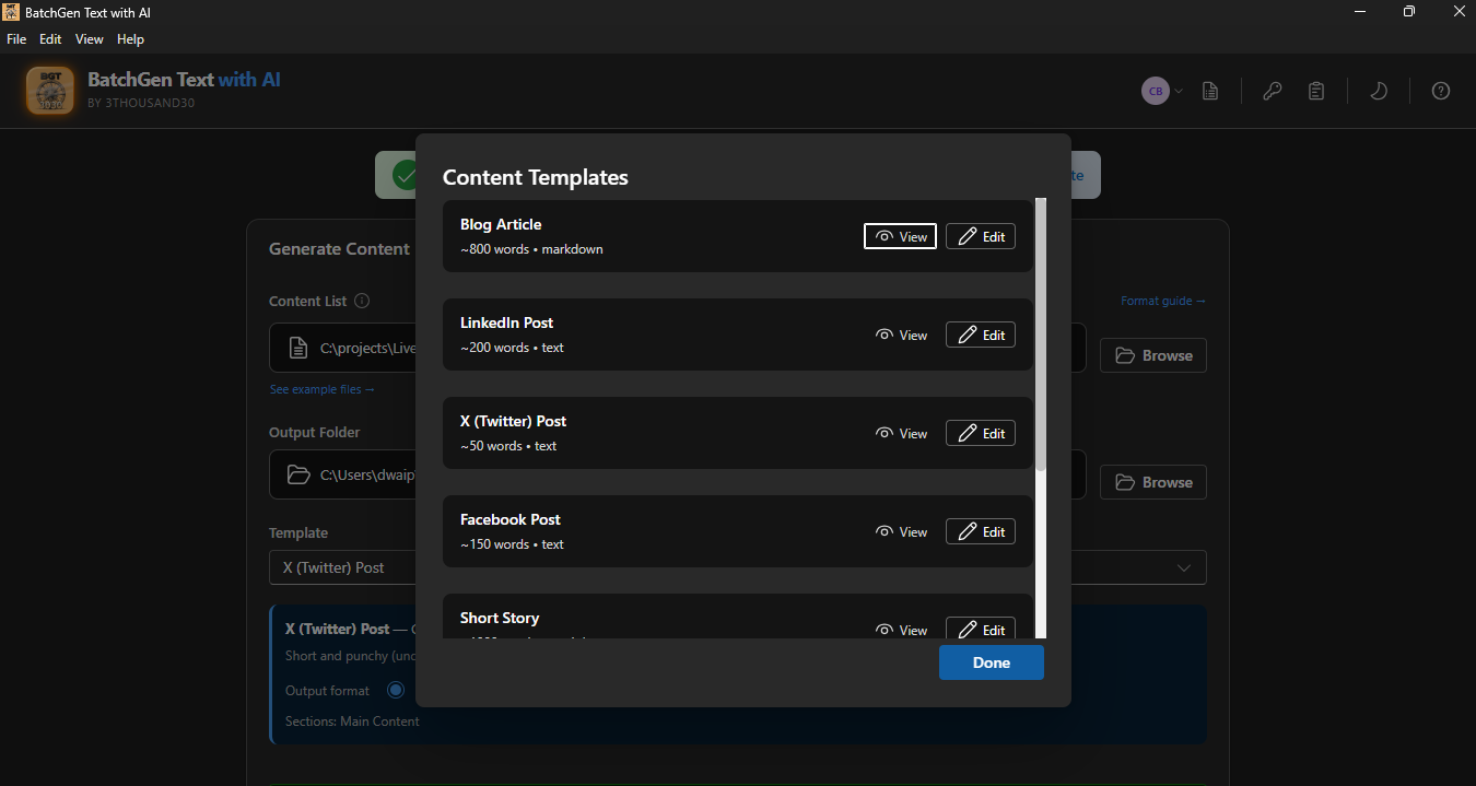 BatchGen Text with AI - v1.1.1 gallery image