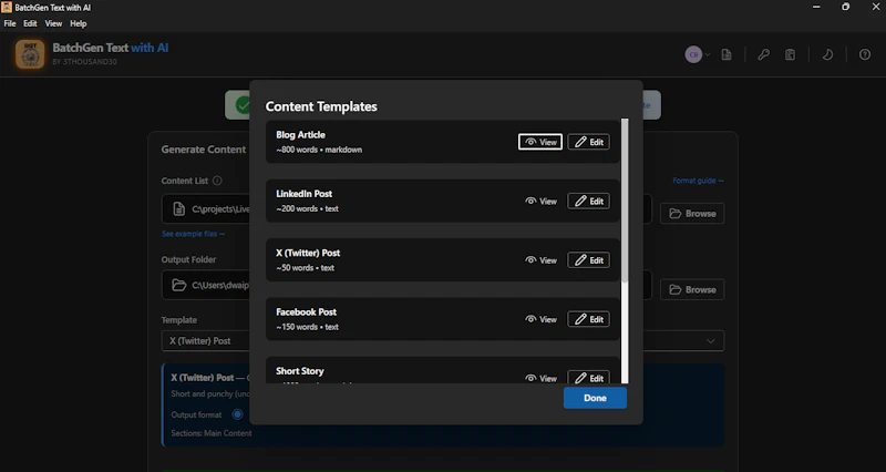 BatchGen Text with AI - v1.1.1 screenshot 5