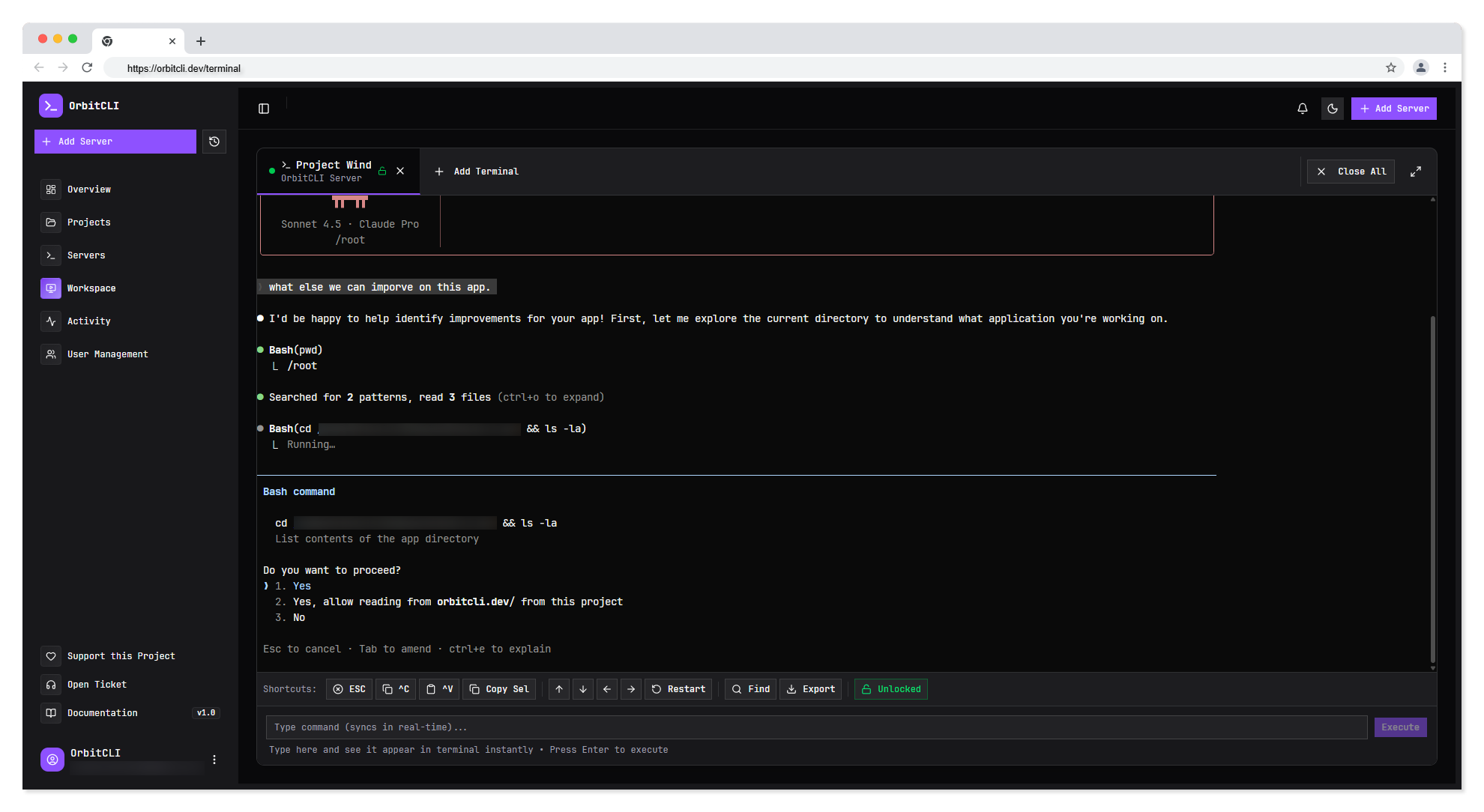 OrbitCLI - Screenshot 3 showing product features and functionality