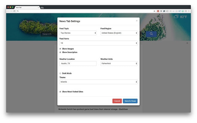 News Tab - New Tab Page gallery image