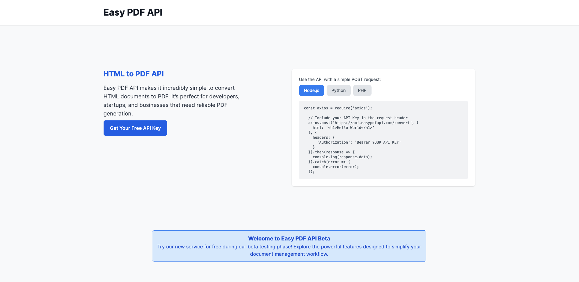 Media EASYPDFAPI - Chuyển đổi tài liệu HTML thành PDF bằng API PDF dễ dàng 1