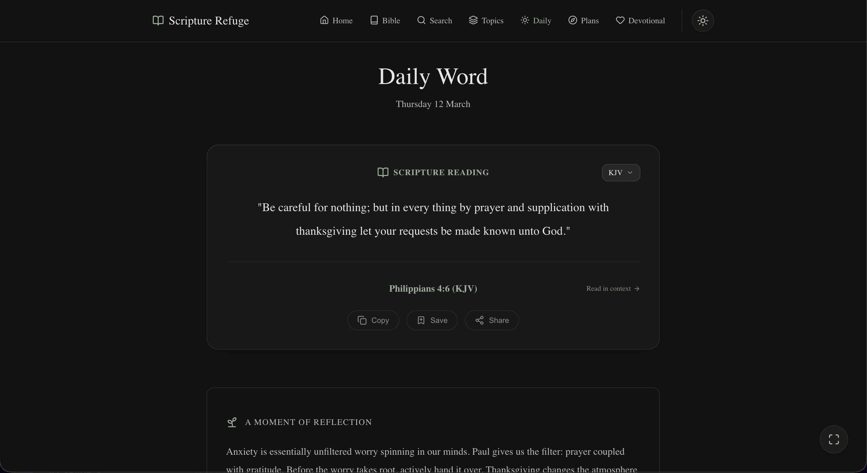Scripture Refuge - Screenshot 4 showing product features and functionality