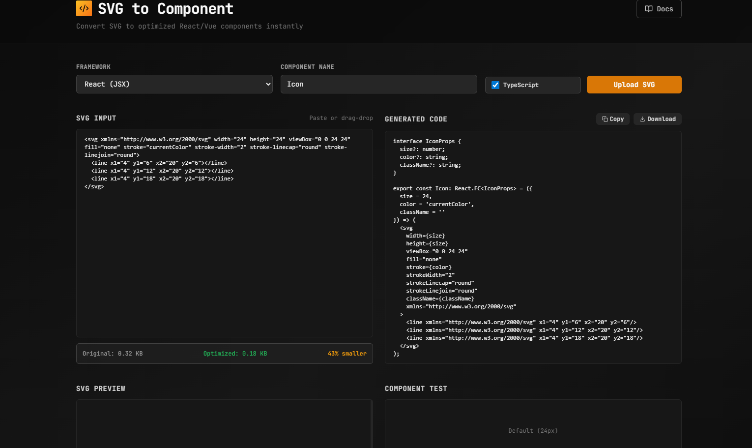 SVG to Component Converter gallery image