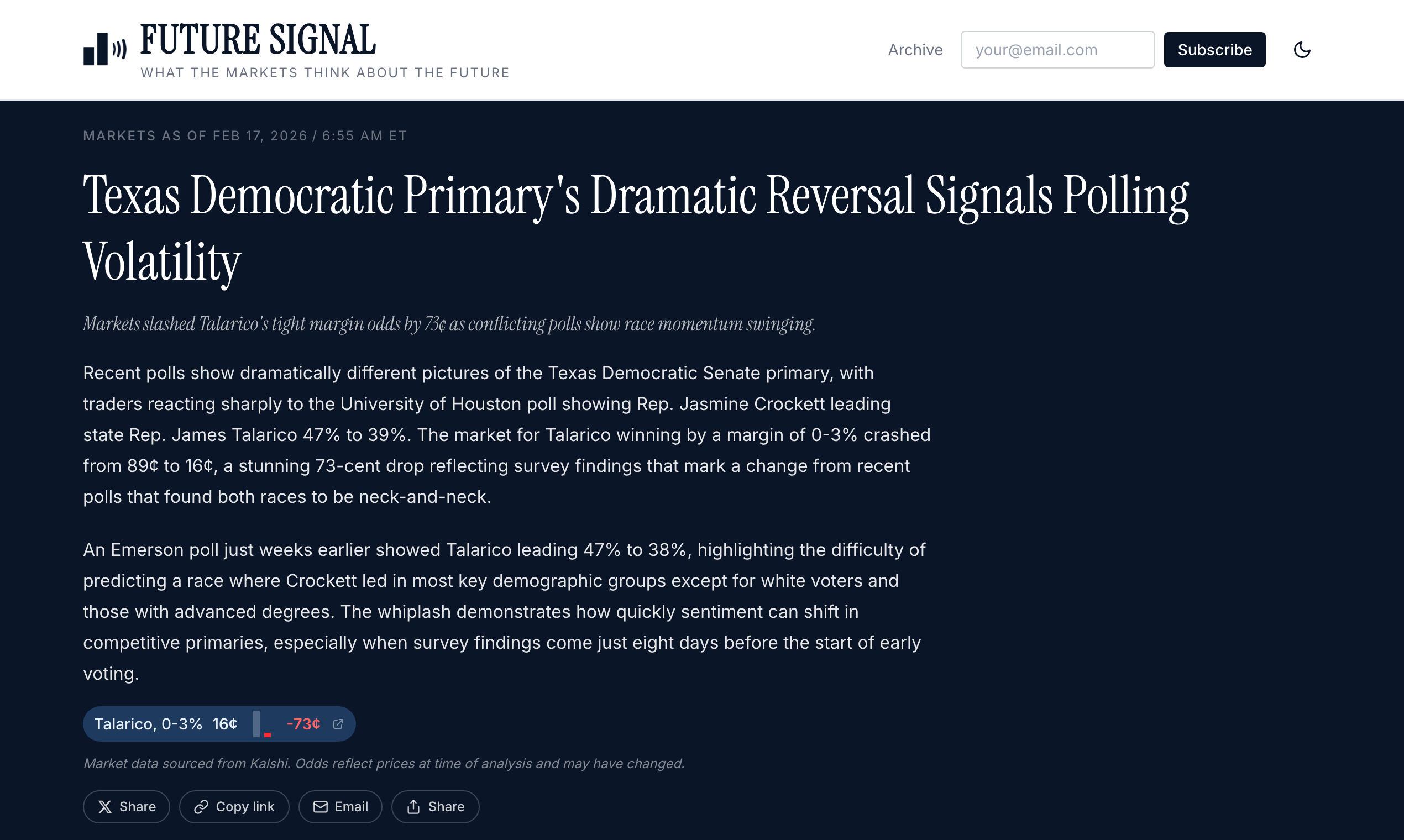 Future Signal - Main product screenshot demonstrating key features and user interface