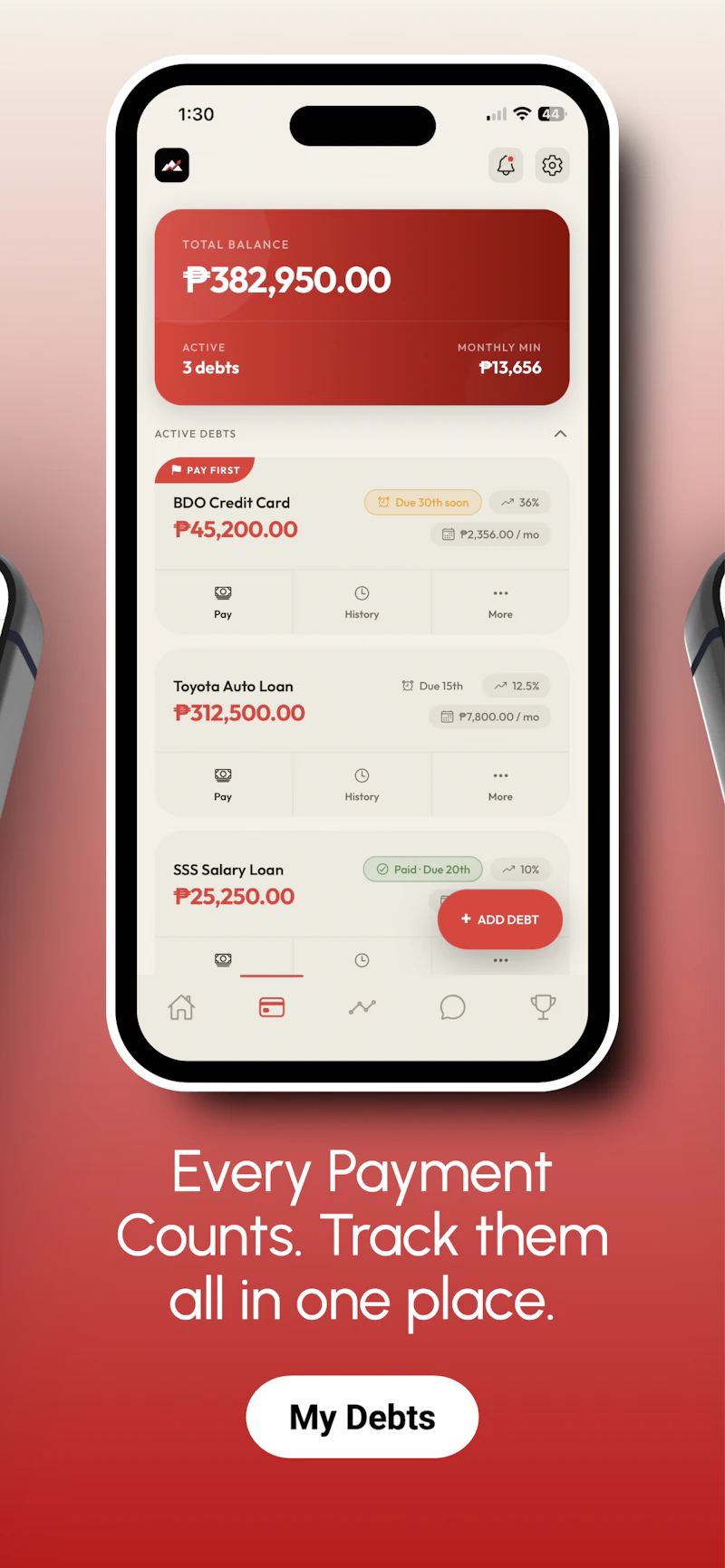 Climb - Debt Tracker screenshot 2