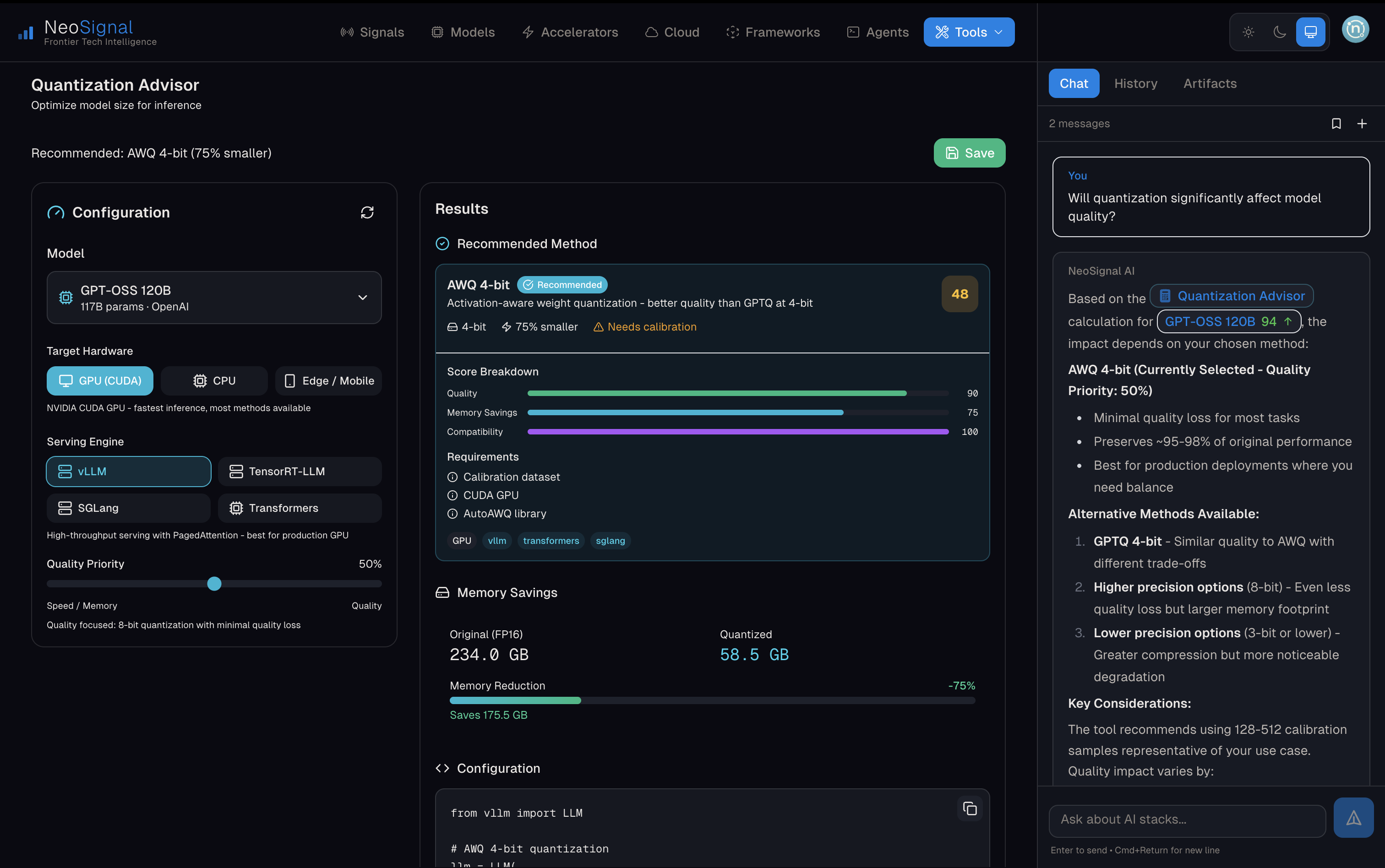 NeoSignal - Screenshot 2 showing product features and functionality