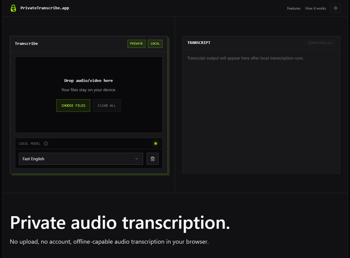 PrivateTranscribe.app gallery image