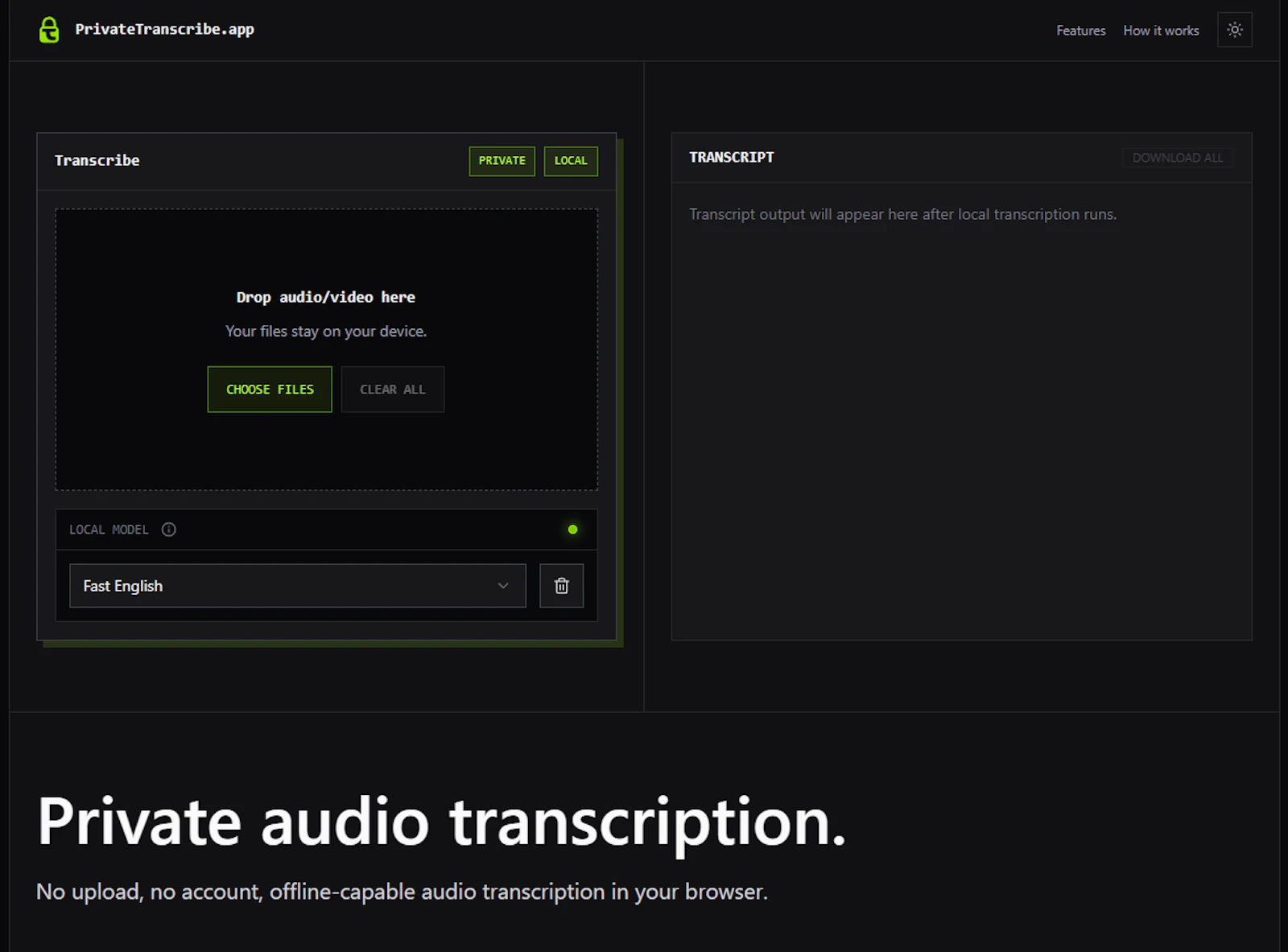 PrivateTranscribe.app screenshot 2