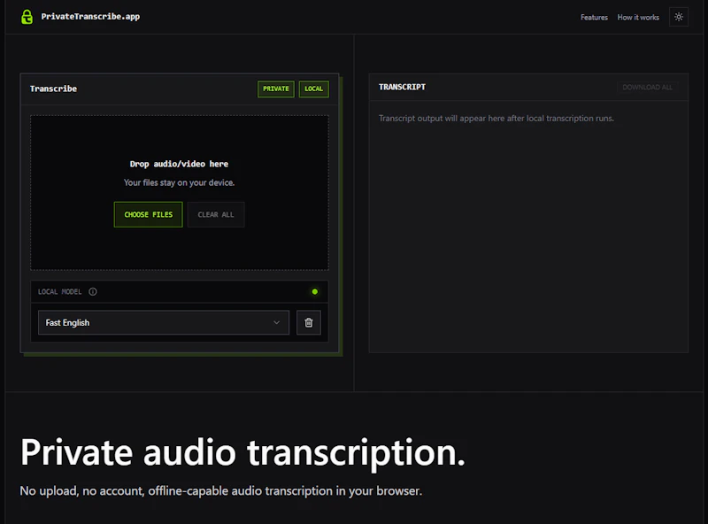 PrivateTranscribe.app screenshot 2