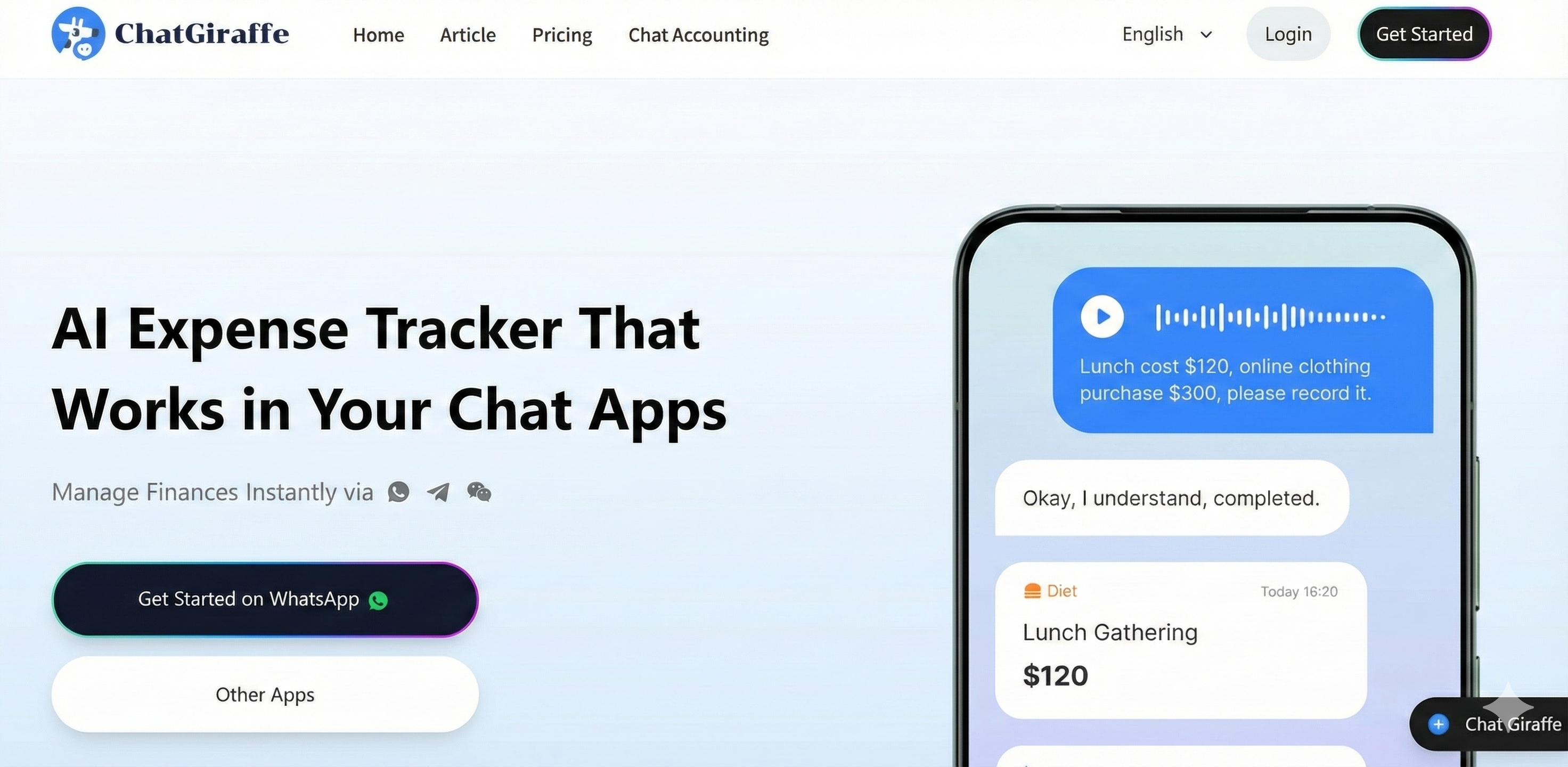 ChatGiraffe - Main product screenshot demonstrating key features and user interface