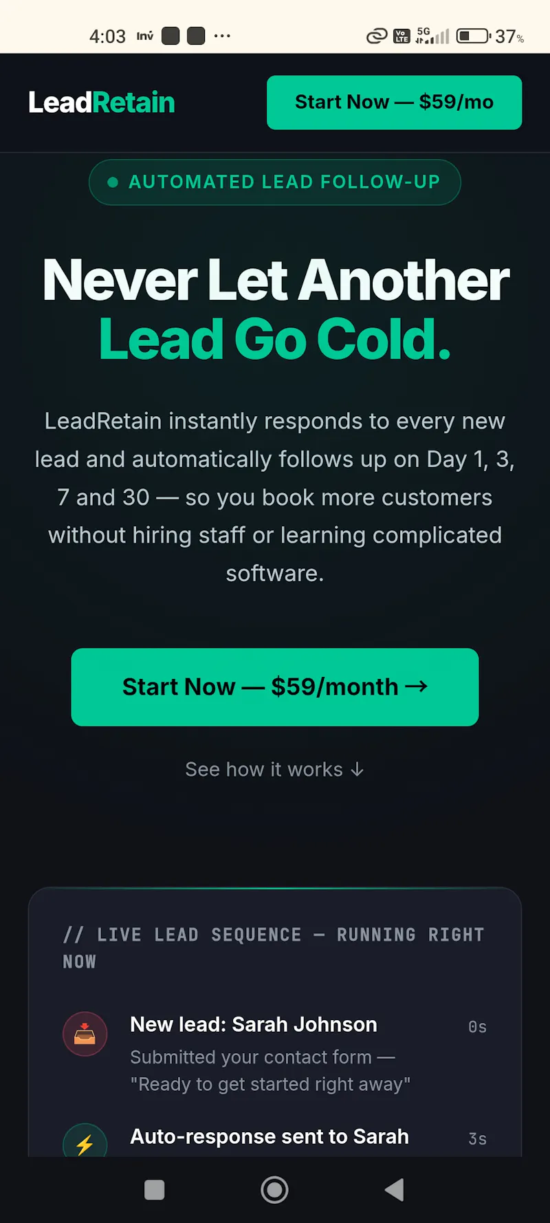 LeadRetain screenshot 2