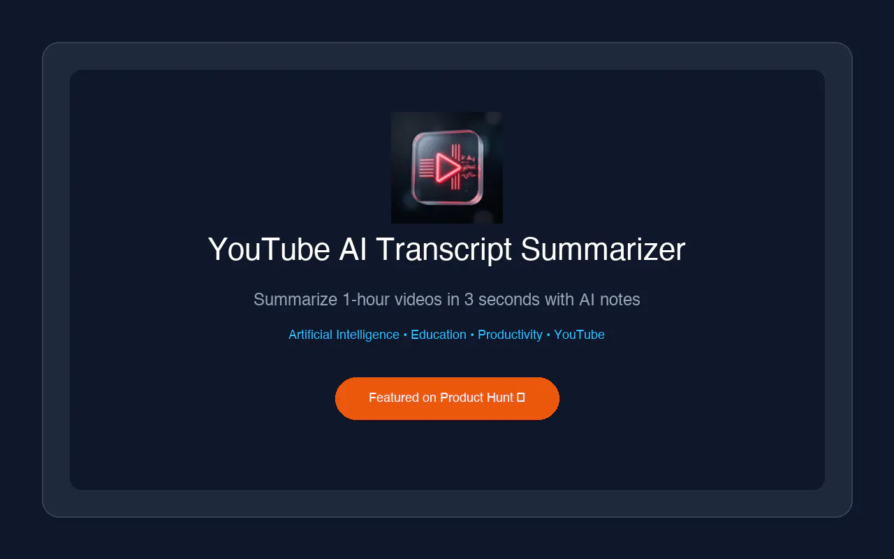 YouTube AI Transcript Summarizer gallery image