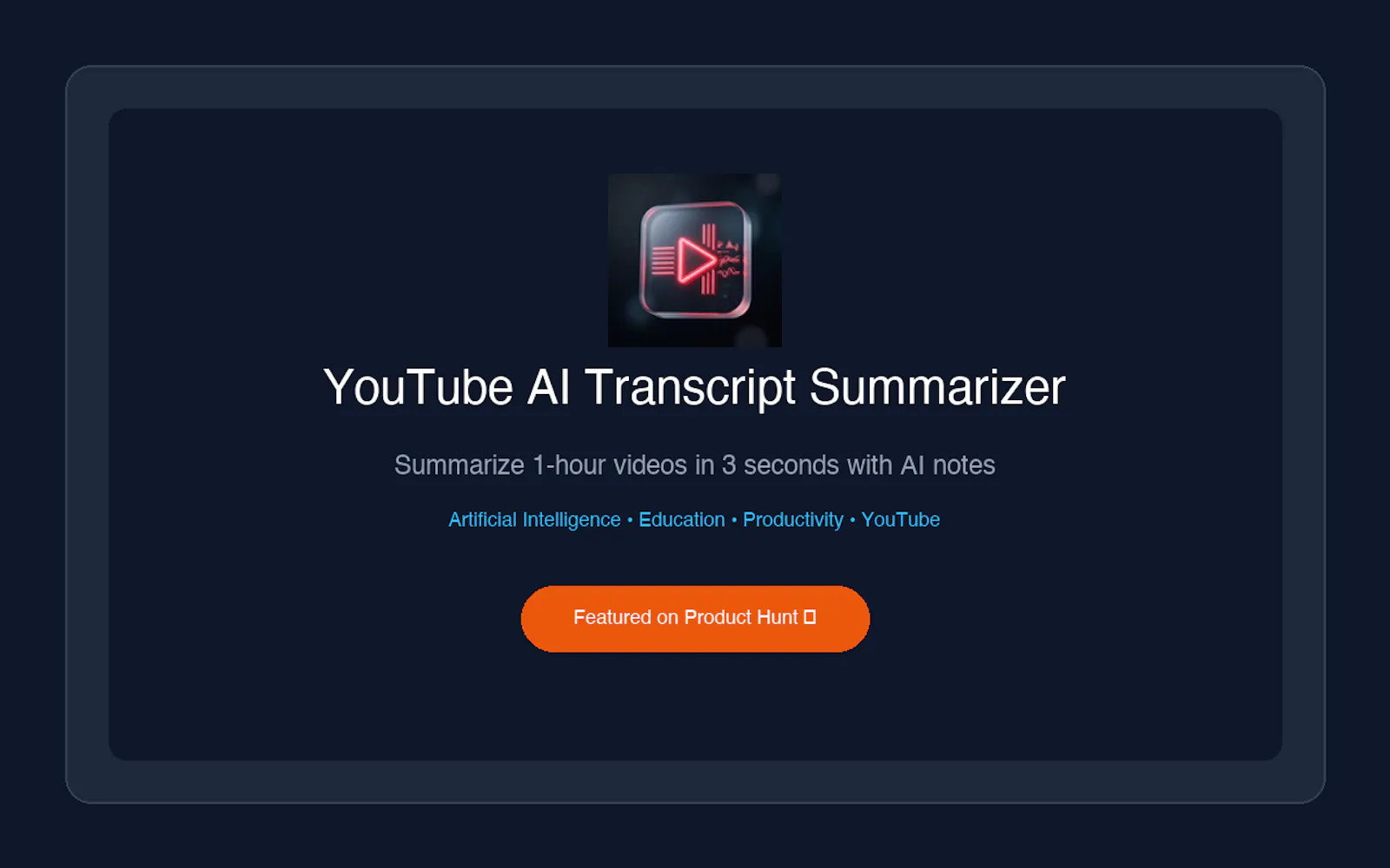 YouTube AI Transcript Summarizer screenshot 2