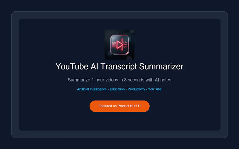 YouTube AI Transcript Summarizer screenshot 2