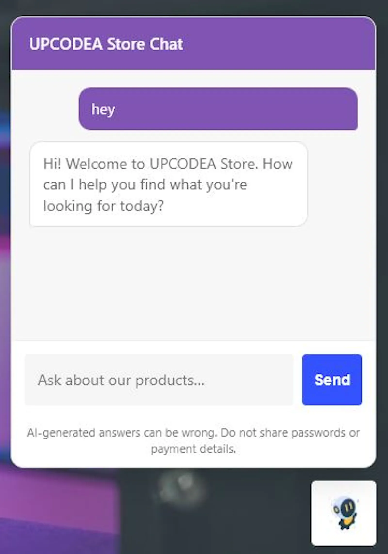 UPCODEA Store Chat screenshot 2