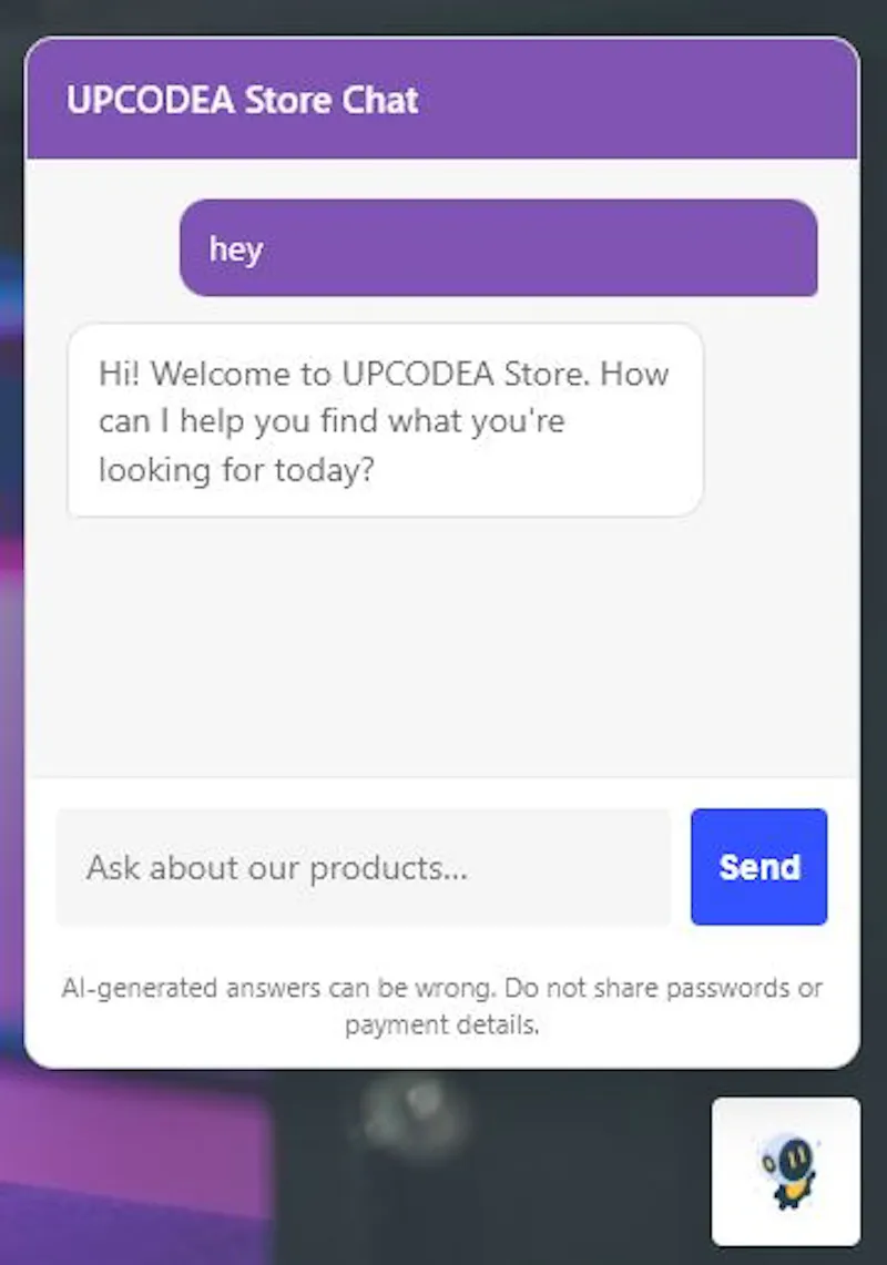 UPCODEA Store Chat screenshot 2